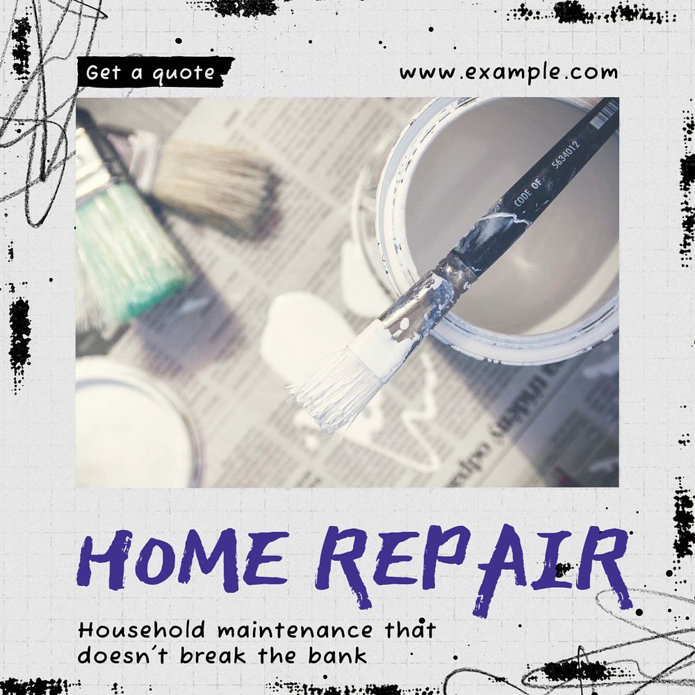 Home repair Instagram post template, editable design