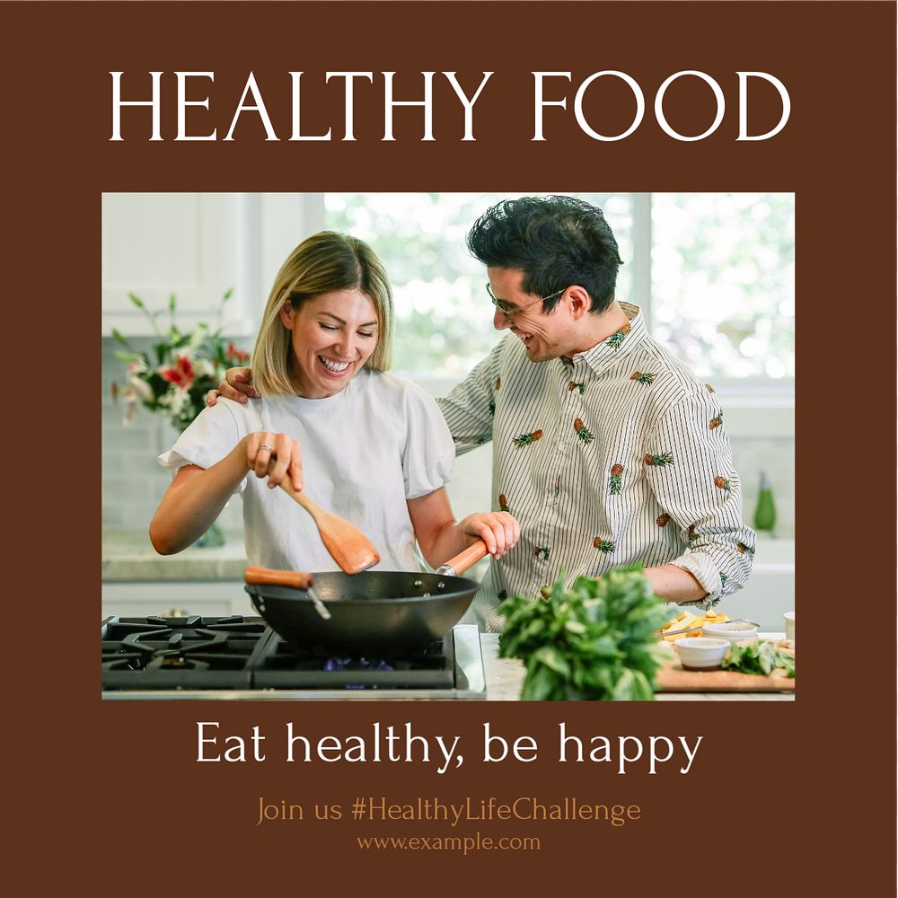 Healthy food Instagram post template, editable social media design