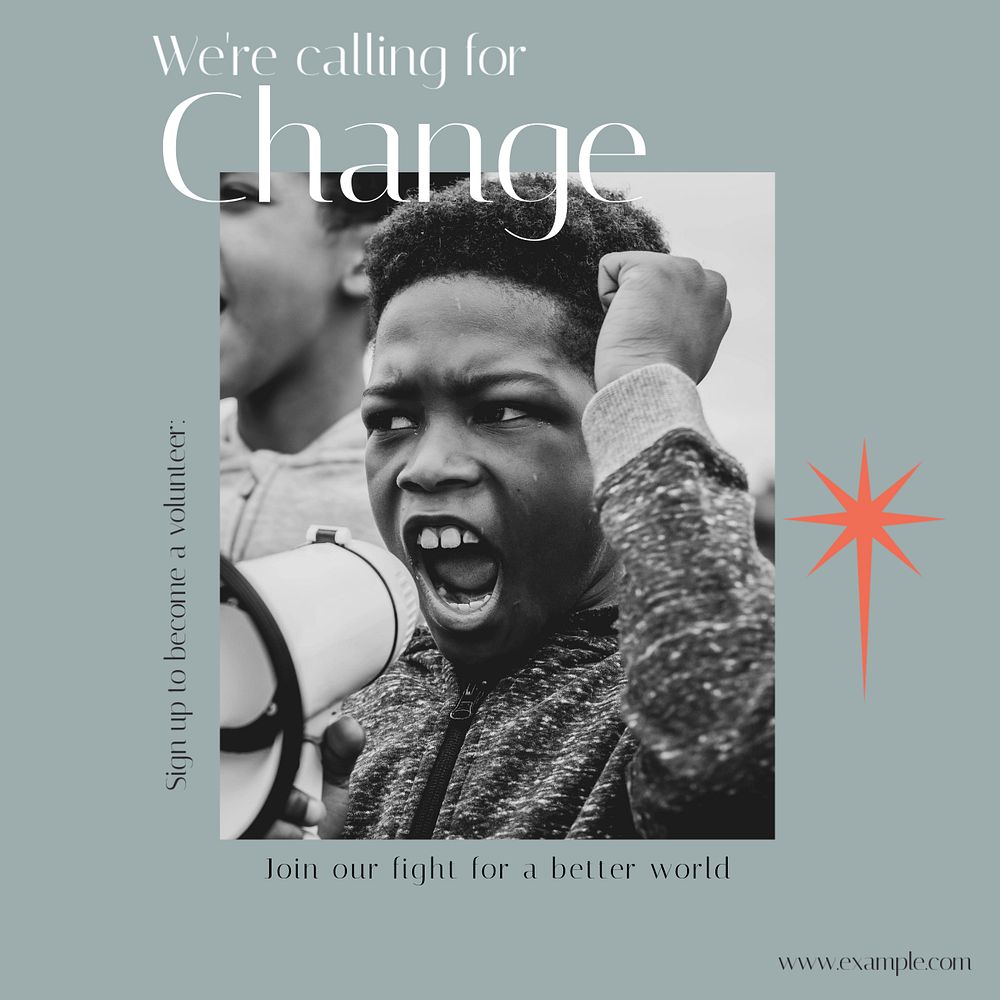 Change & better world Instagram post template, editable social media design