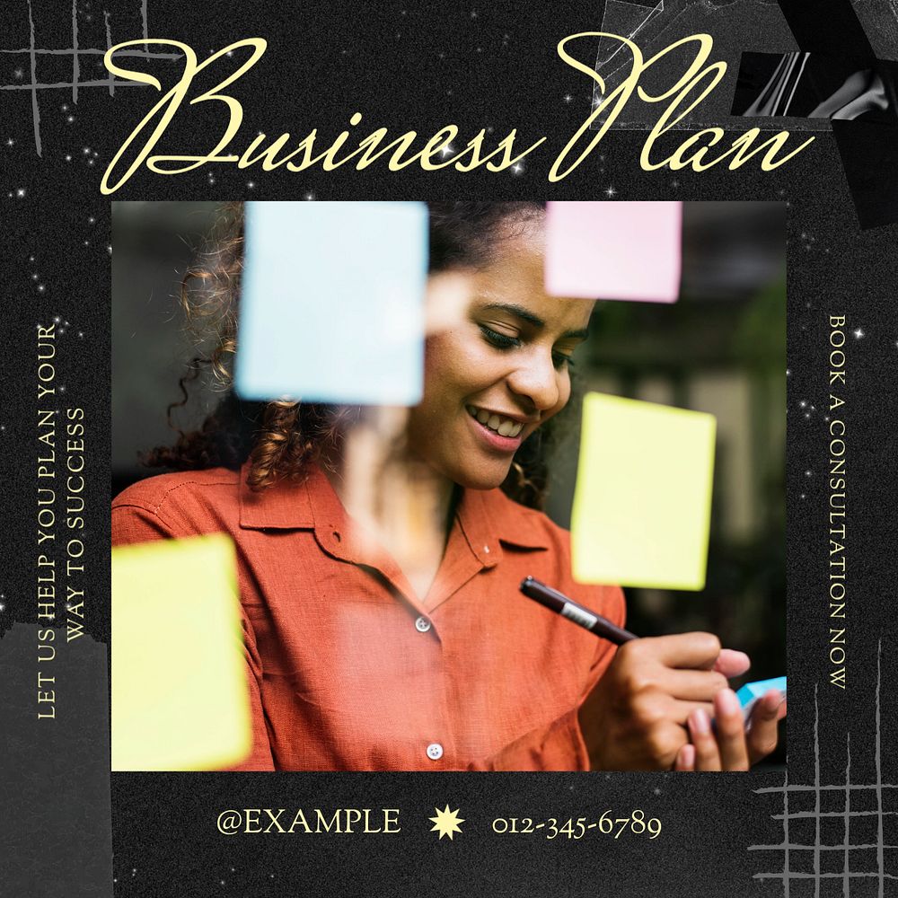 Business plan social media template, editable design