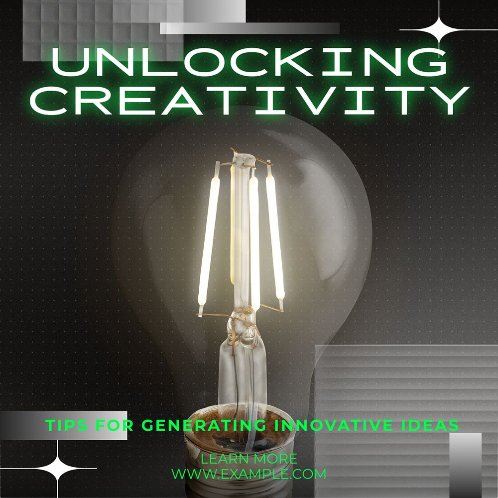 Unlocking creativity Instagram post template, editable text