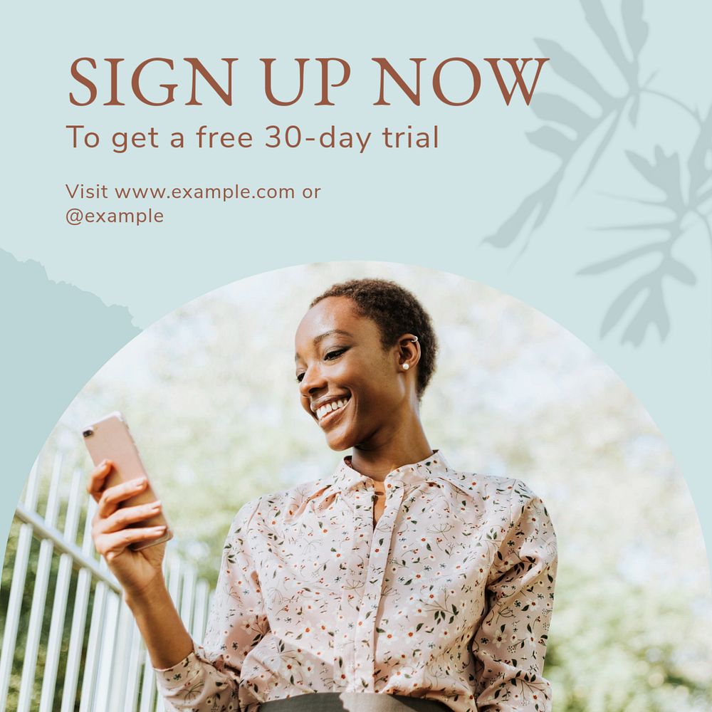 Sign up & register Instagram post template, editable social media design