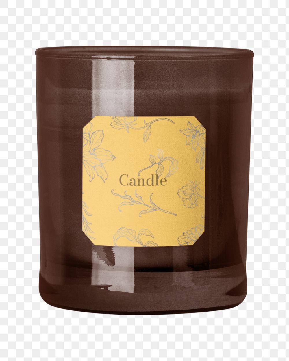 Candle jar label mockup png element, editable business branding design