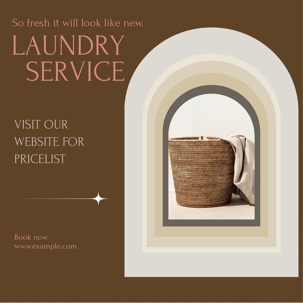 Laundry service Instagram post template, editable social media design