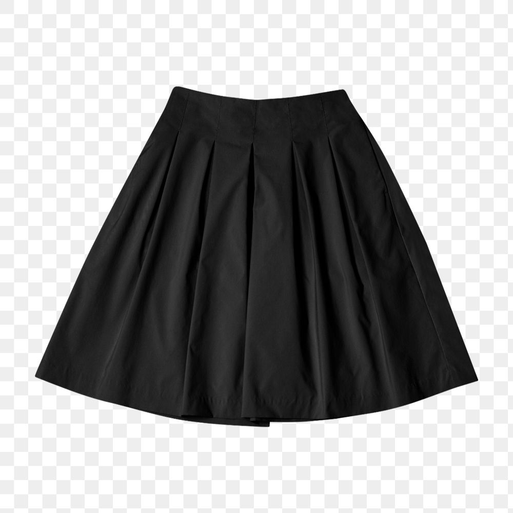 Black flared skirt png mockup element, editable fashion