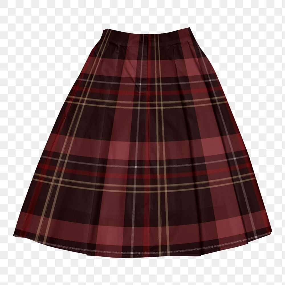 Scotch skirt png mockup element, editable fashion