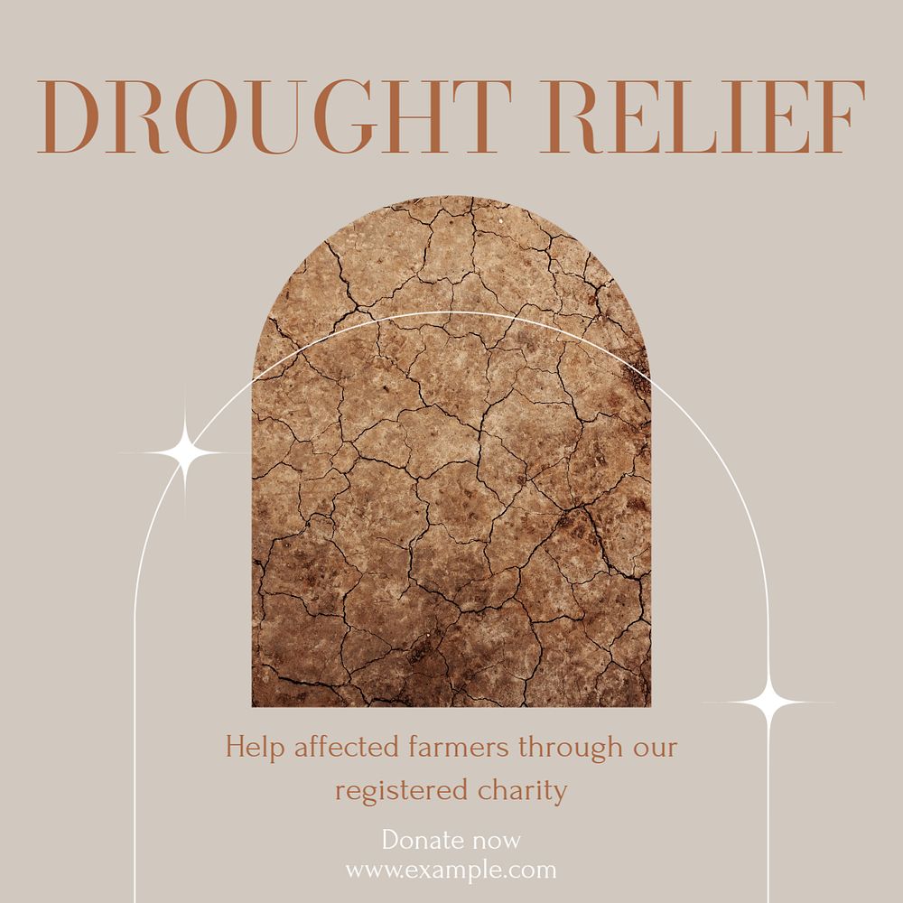 Drought relief Instagram post template, editable social media design