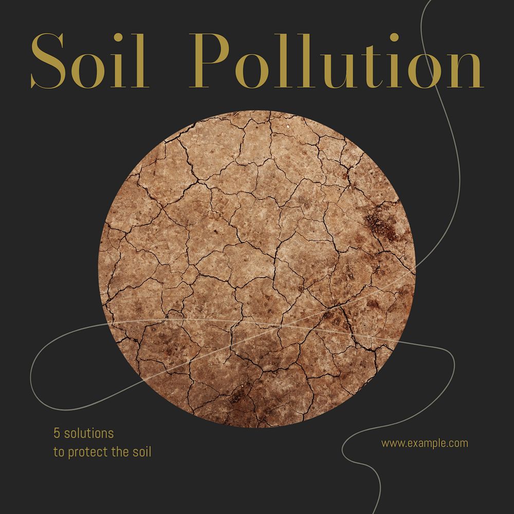 Soil pollution Instagram post template, editable social media design