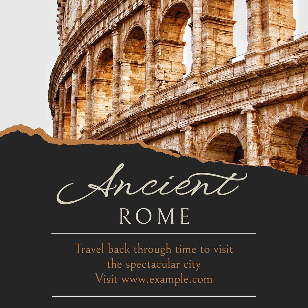 Ancient Rome Instagram post template, editable social media design