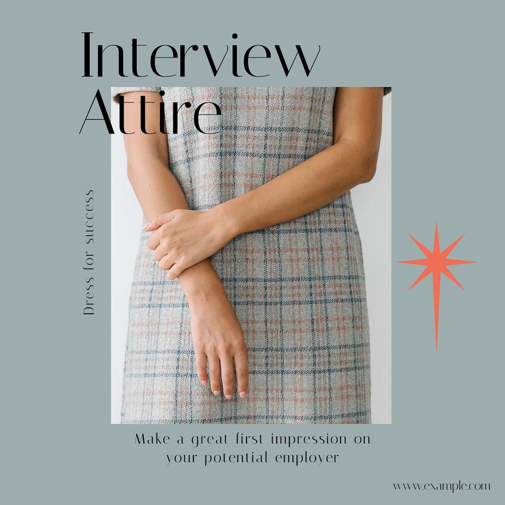 Interview attire Instagram post template, editable social media design