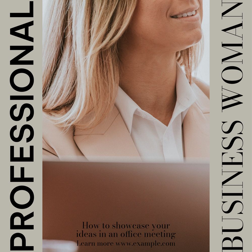 Professional business woman Instagram post template, editable social media design