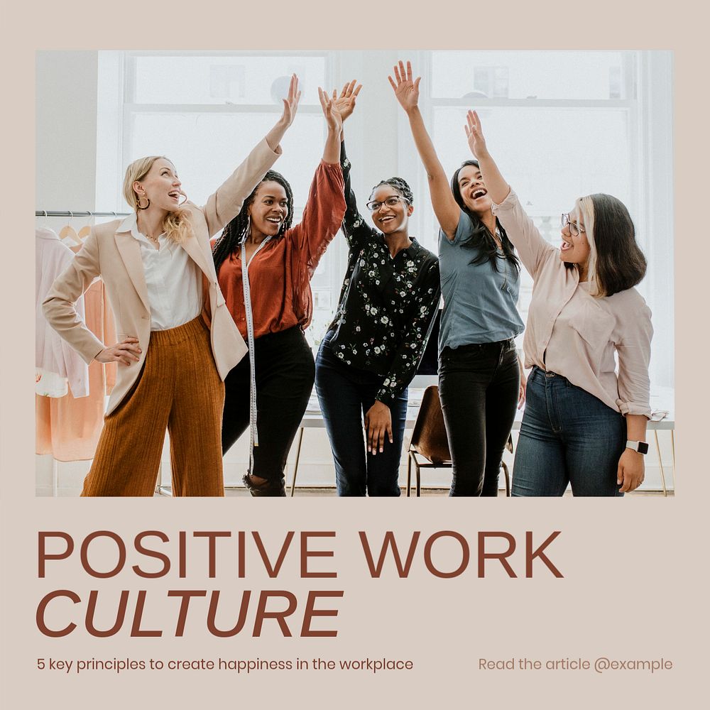 Positive work culture Instagram post template, editable social media design