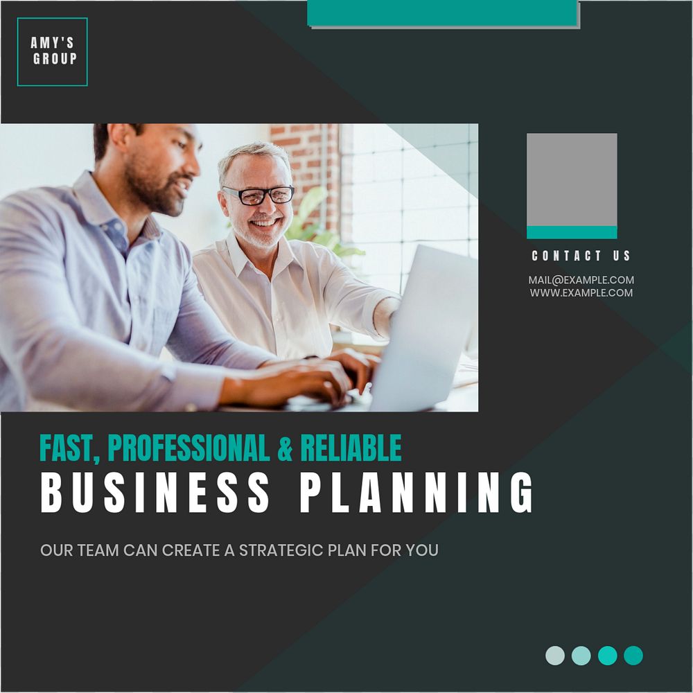 Business planning Instagram post template, editable design