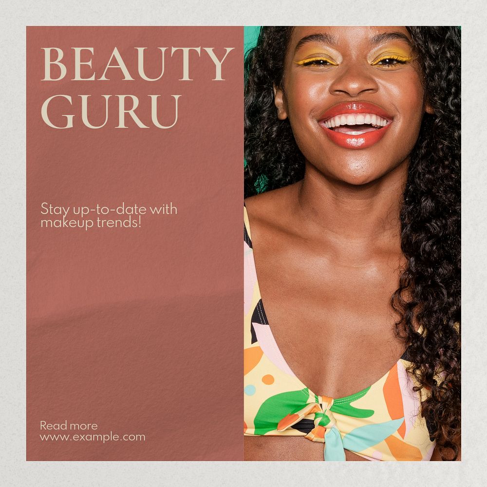 Beauty guru Instagram post template, editable text