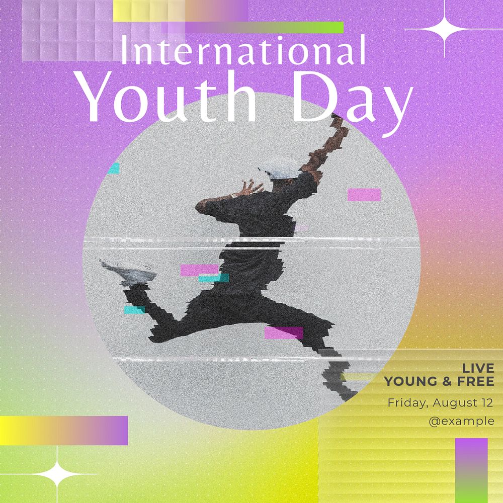 Youth Day social media template, editable design