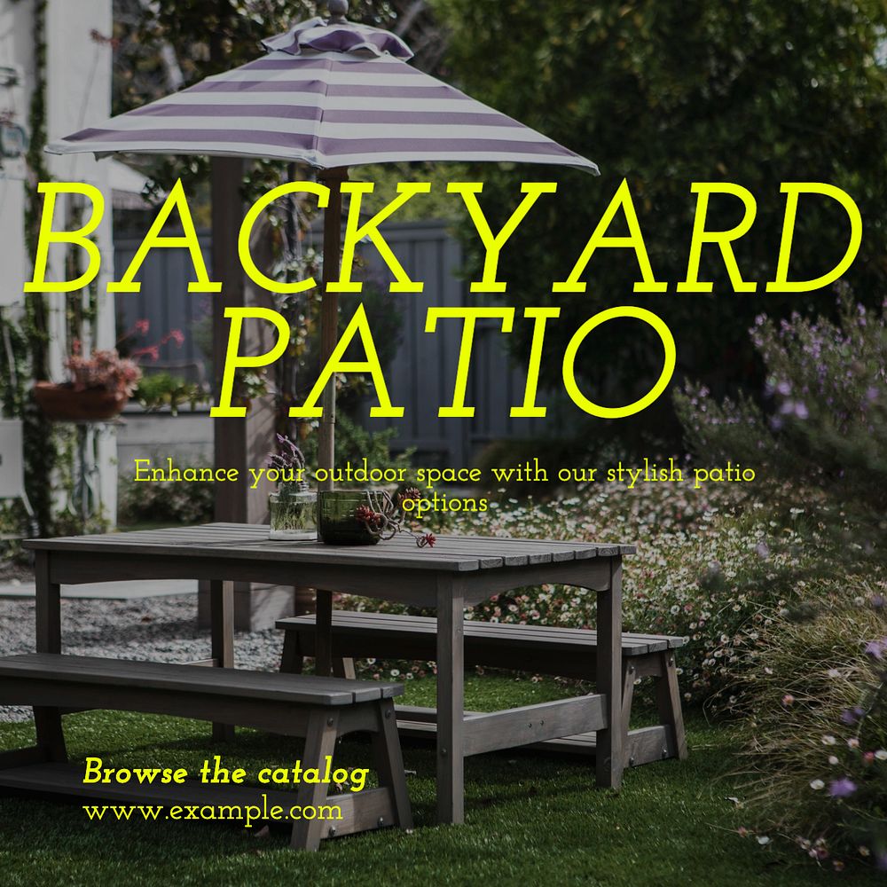 Backyard patio Instagram post template