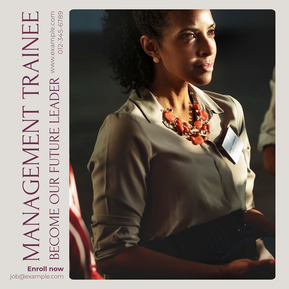 Management trainee Instagram post template, editable social media design