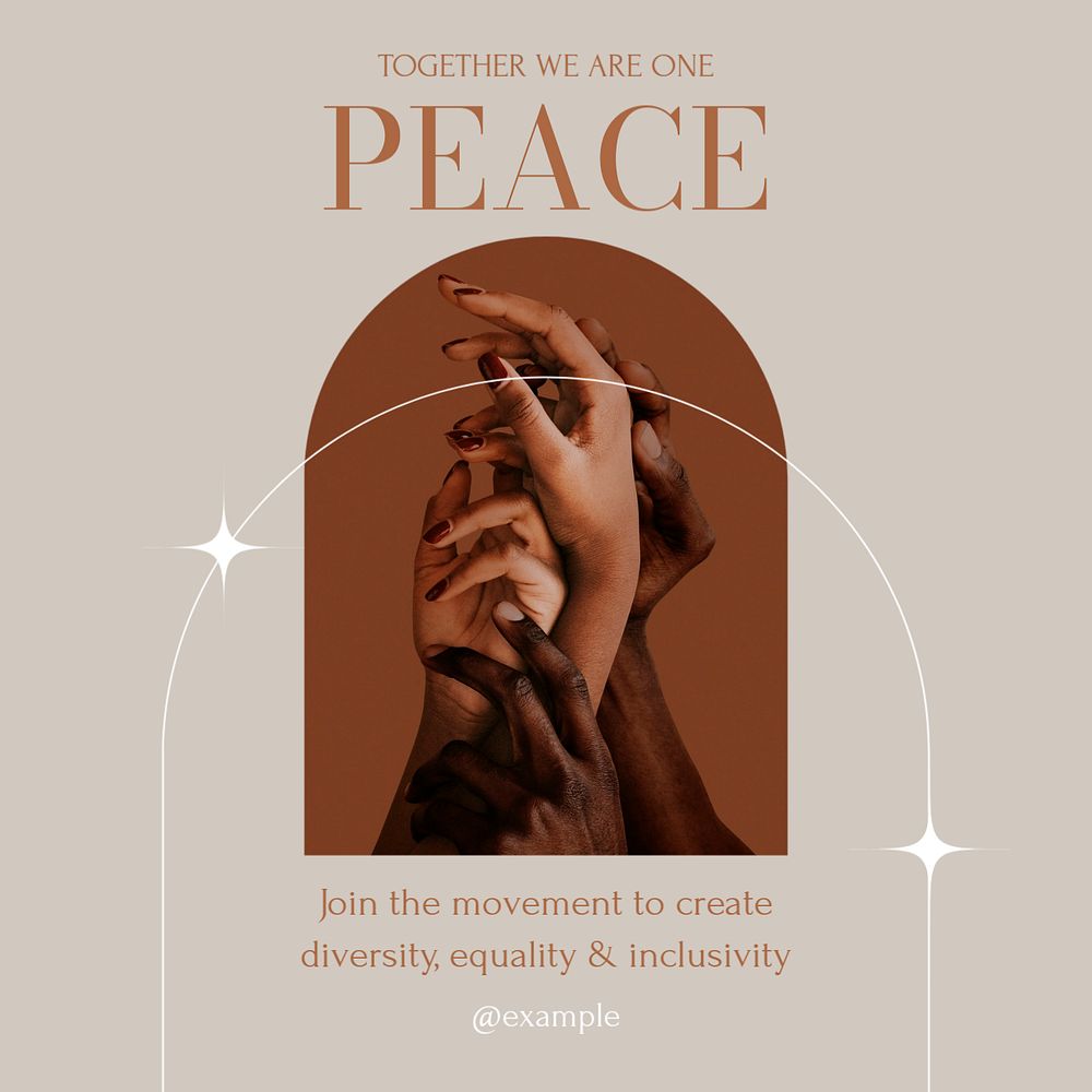 Peace, diversity & equality Instagram post template, editable social media design