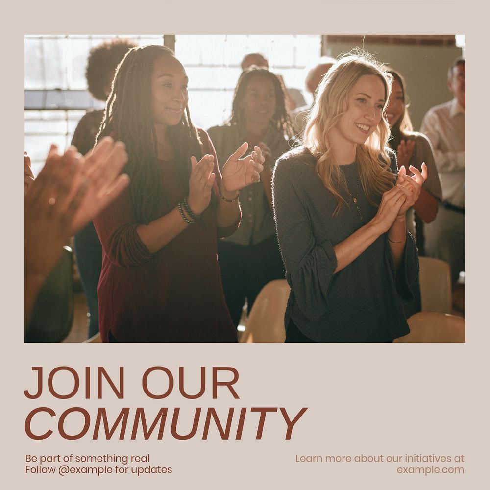 Join non-profit community Instagram post template, editable social media design