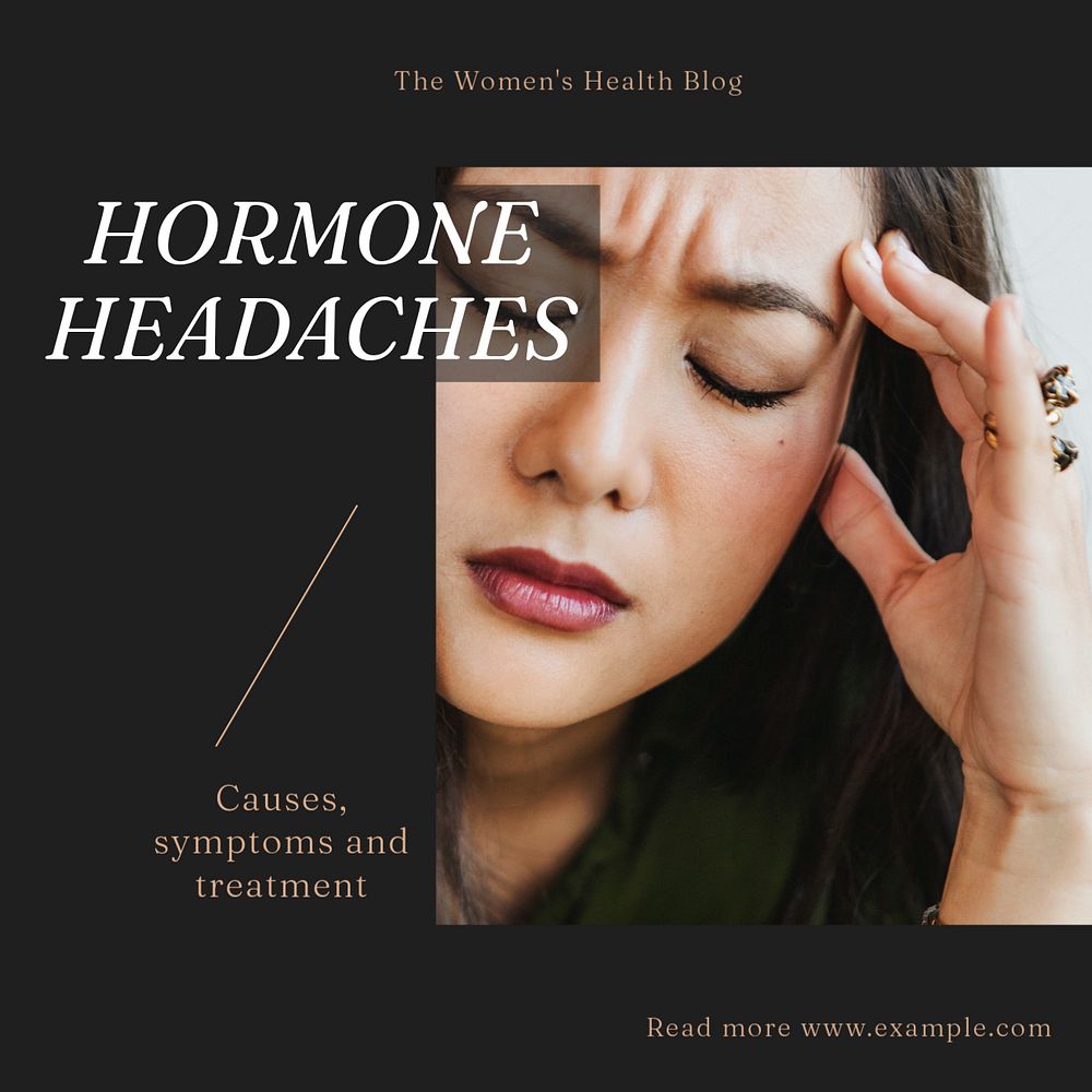 Hormone headaches Instagram post template, editable social media design