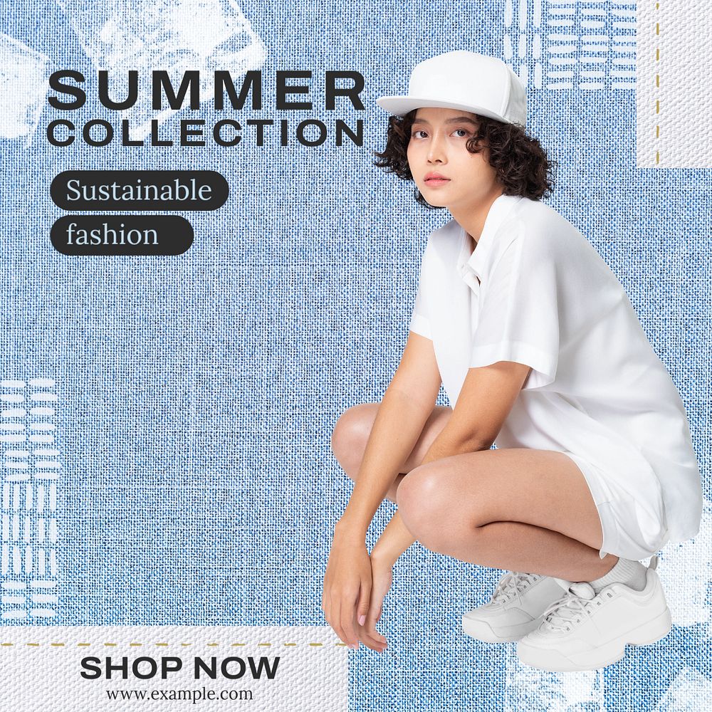 Summer collection Instagram post template, editable text