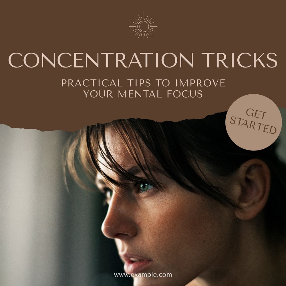 Concentration tricks Instagram post template, editable social media design