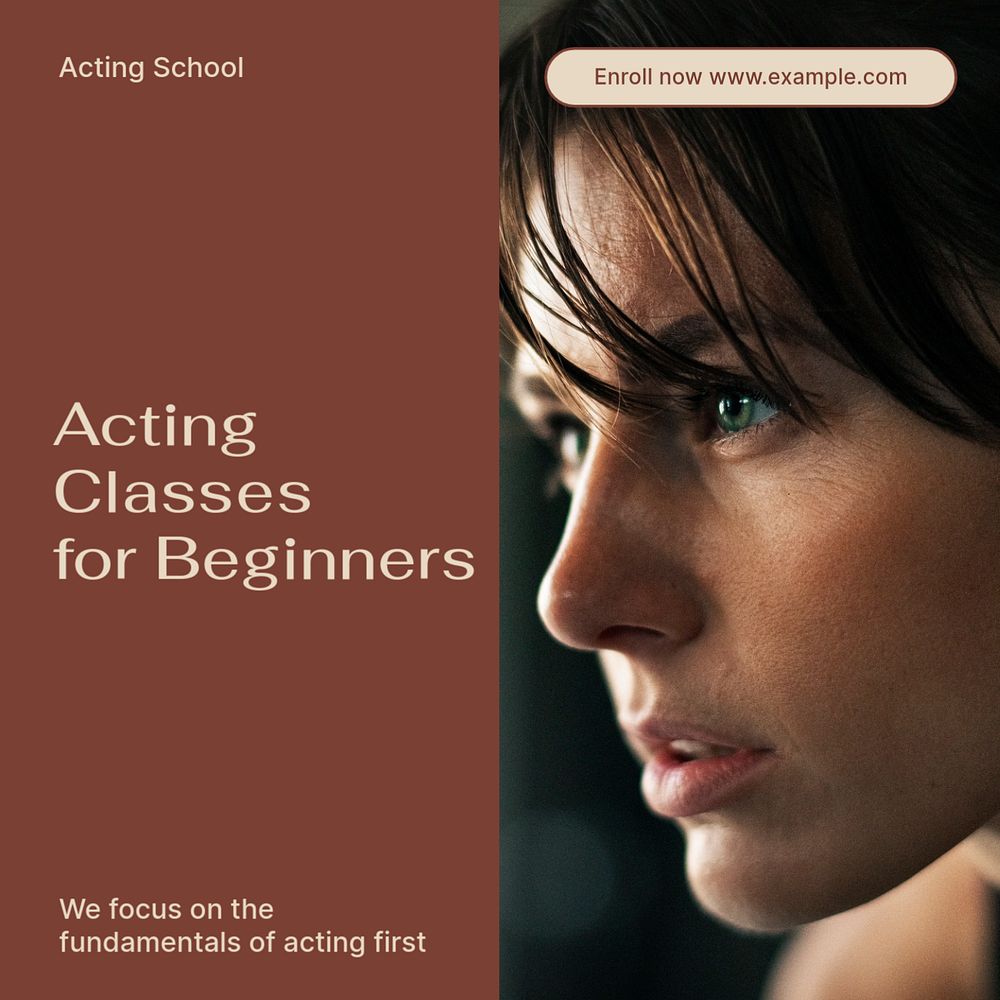 Acting class Instagram post template, editable social media design