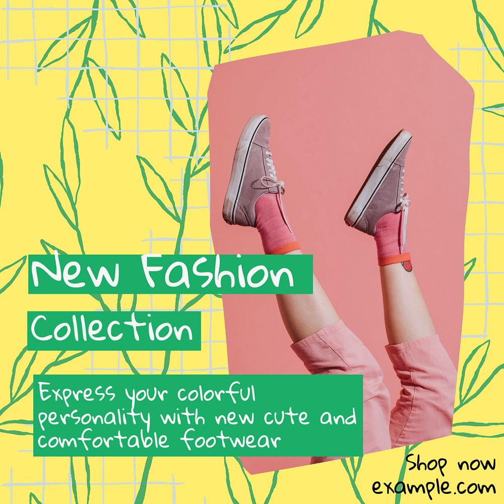 New fashion collection Instagram post template, editable design