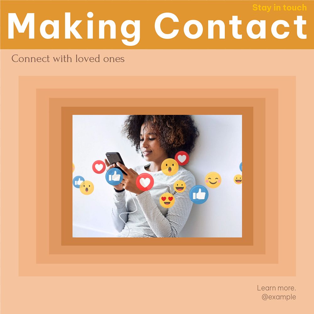 Making contact Instagram post template, editable social media design