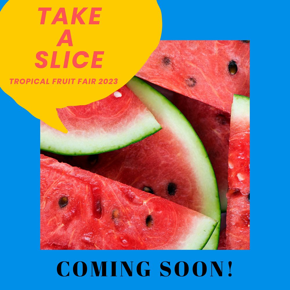 Take a slice post template, editable text for social media