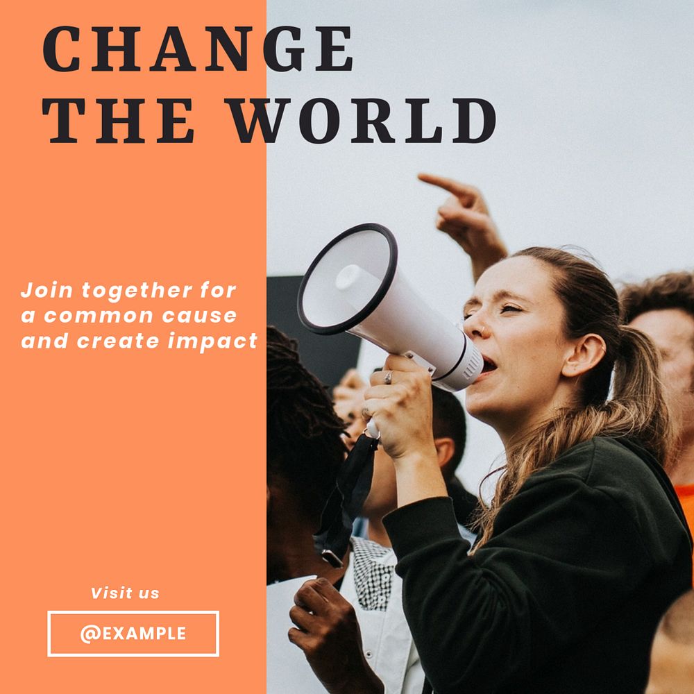 Change the world Instagram post template, editable social media design