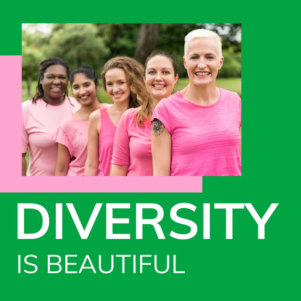 Beautiful diversity Instagram post template, editable design