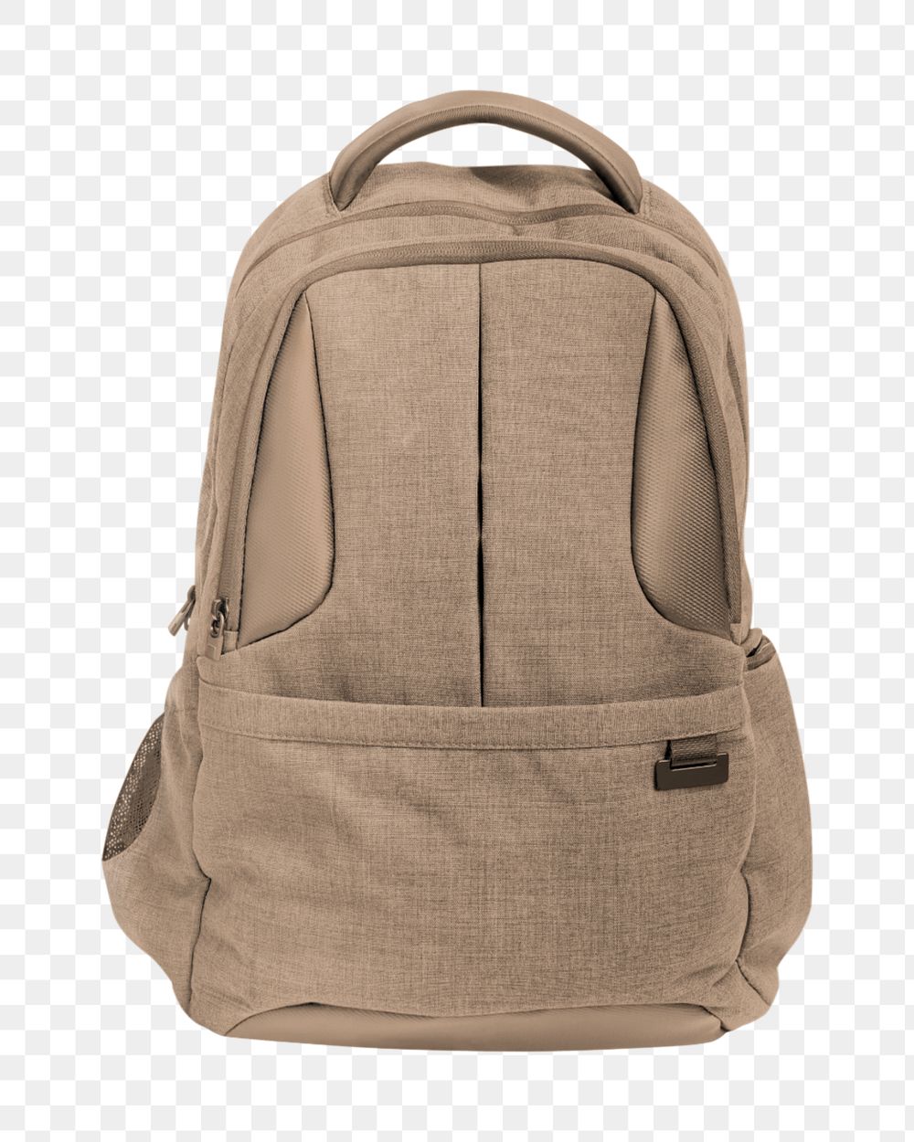 Beige backpack png mockup element, editable design