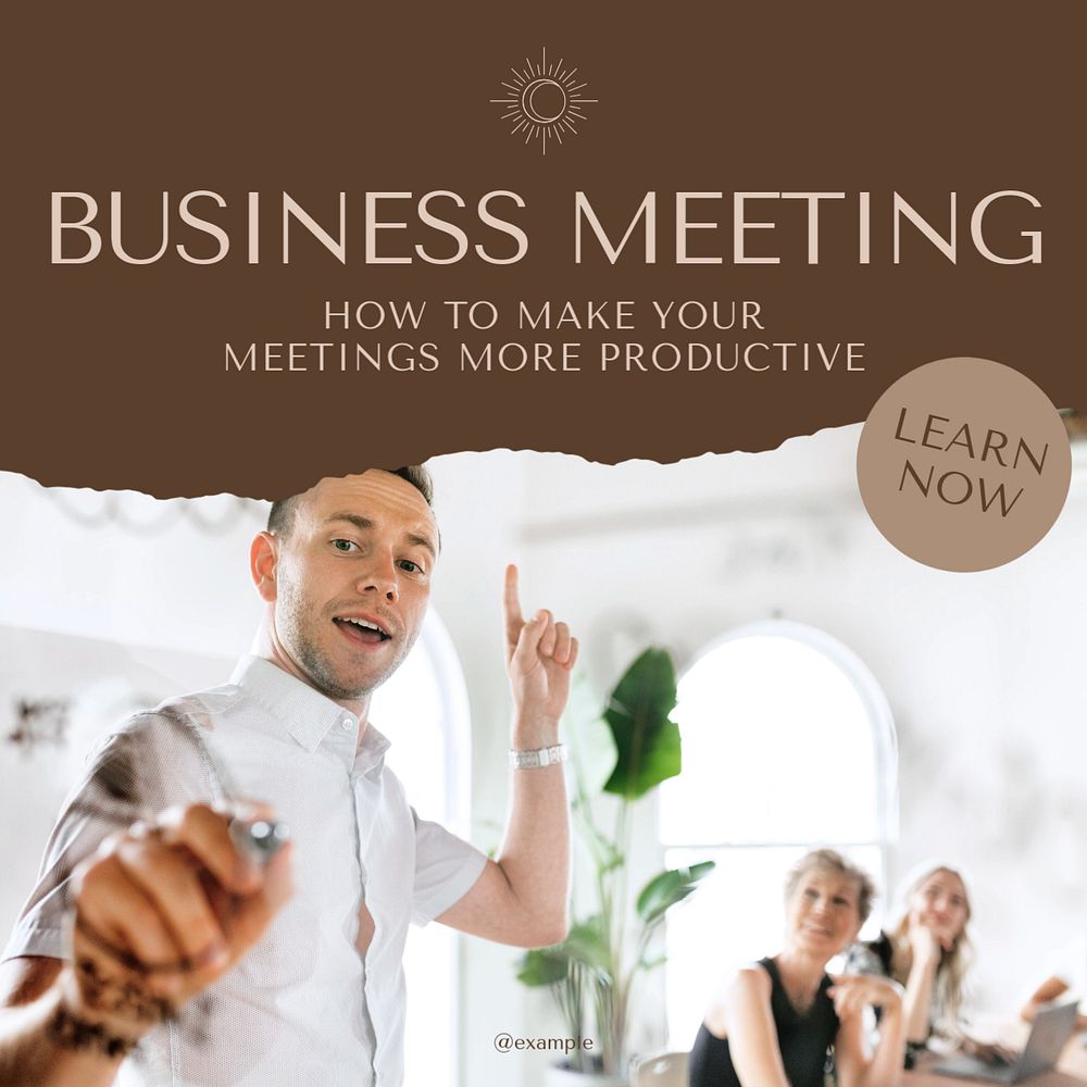 Business meeting Instagram post template, editable social media design