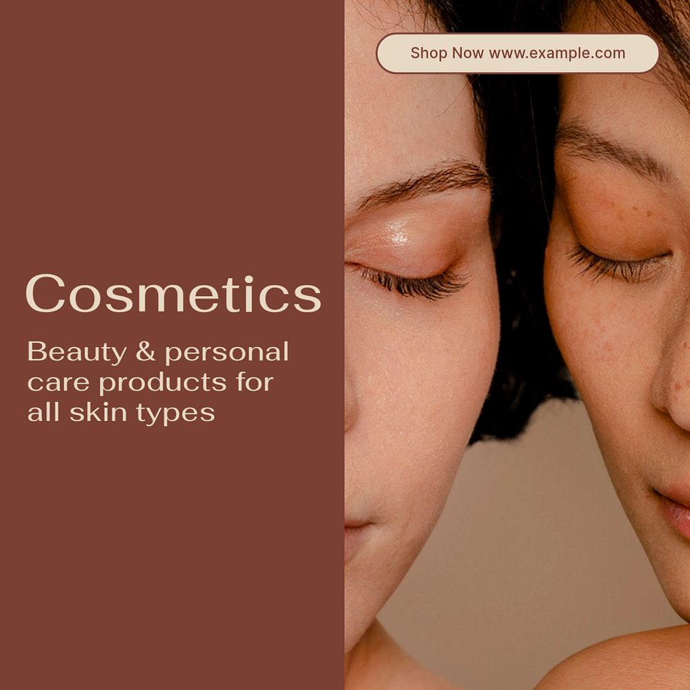 Cosmetics Instagram post template, editable social media design