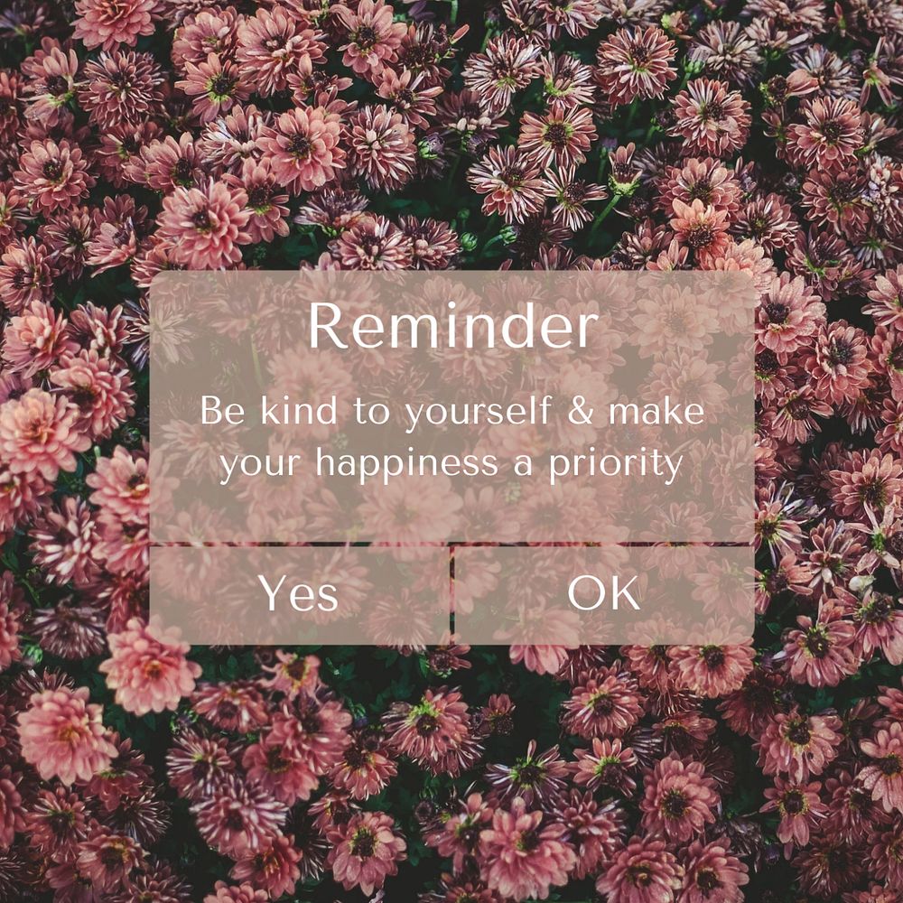 Self love reminder Instagram post template, editable design