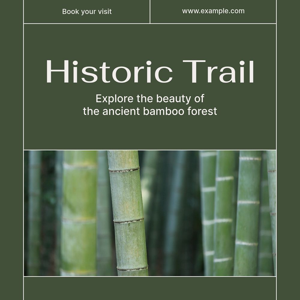 Historic trail Instagram post template, editable social media design