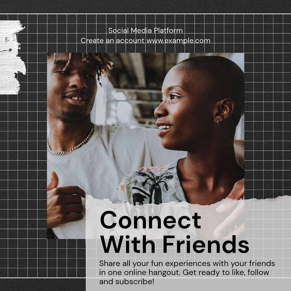 Connect with friends Instagram post template, editable design