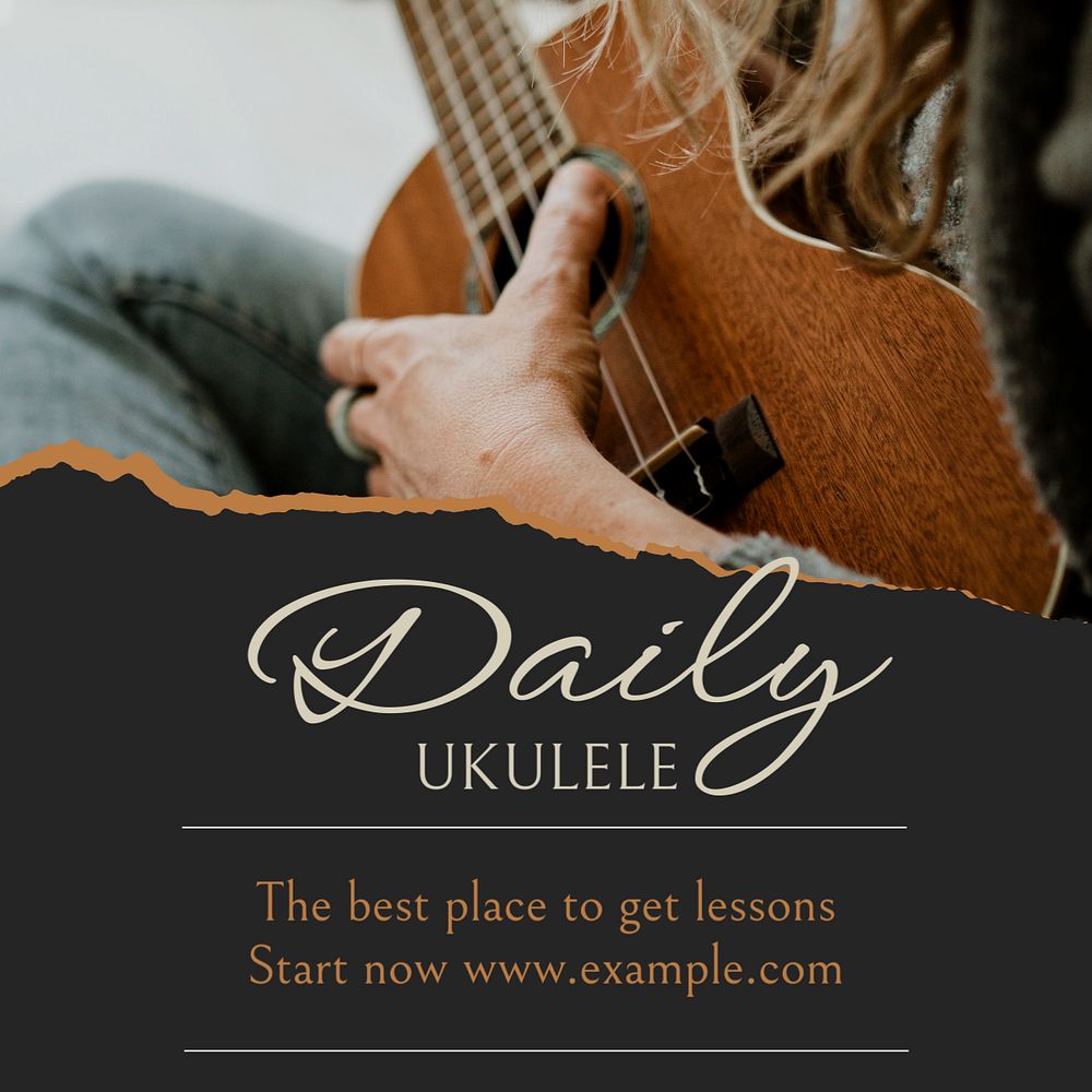 Daily Ukulele Instagram post template, editable social media design