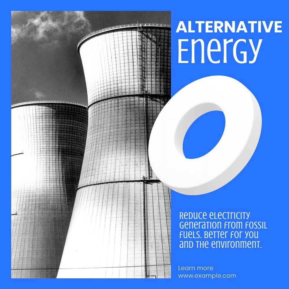 Alternative energy Instagram post template, editable design