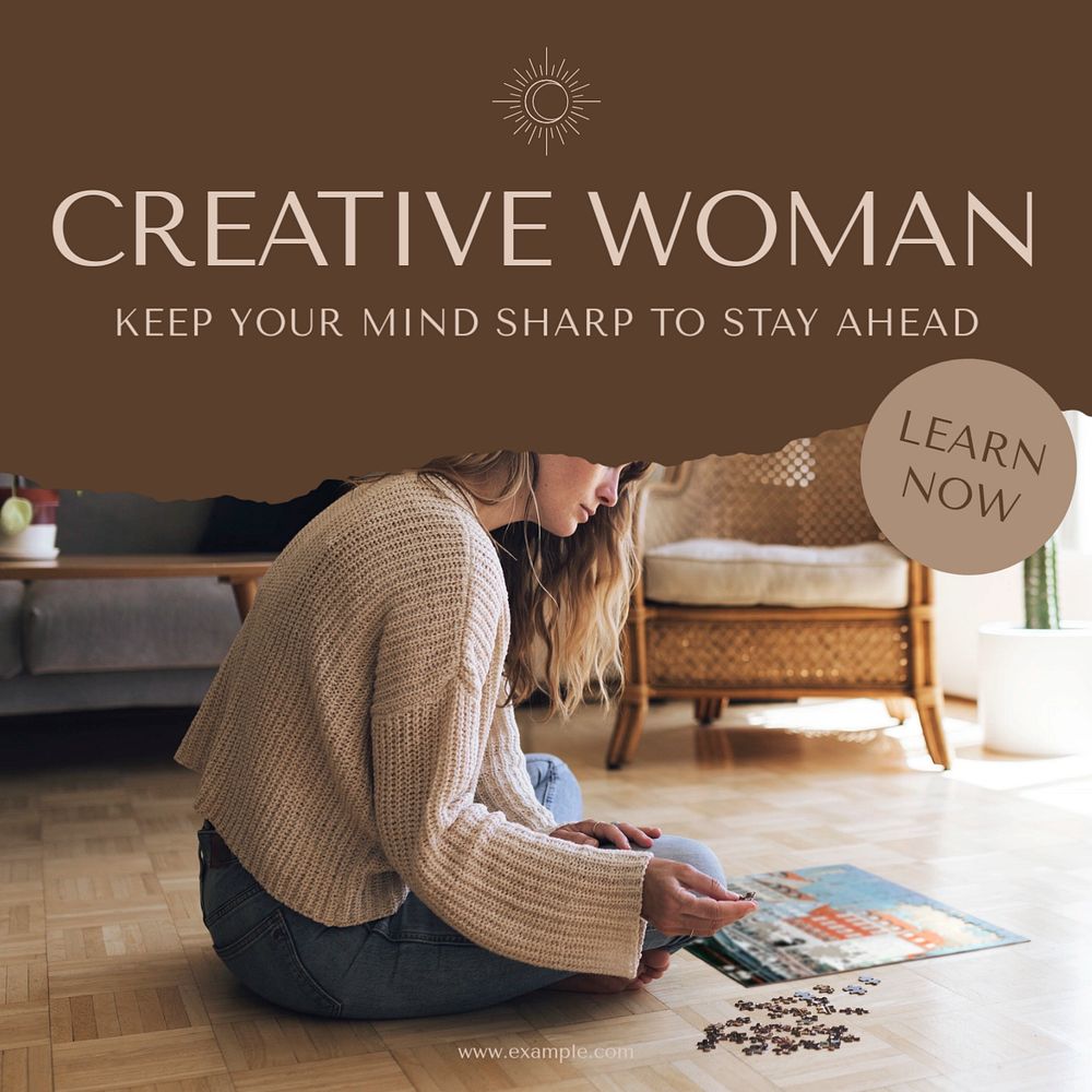 Creative woman Instagram post template, editable social media design