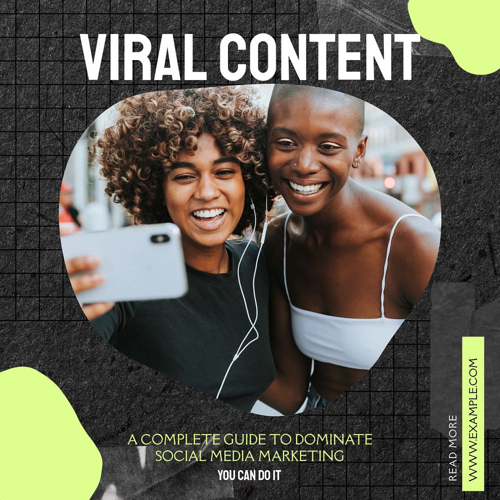 Viral content Instagram post template, editable social media design