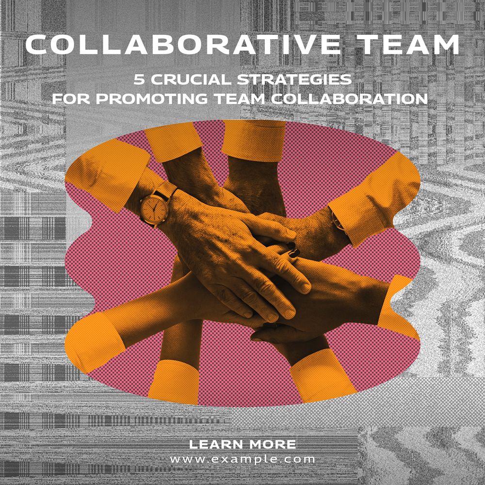 Team collaboration Instagram post template, editable text