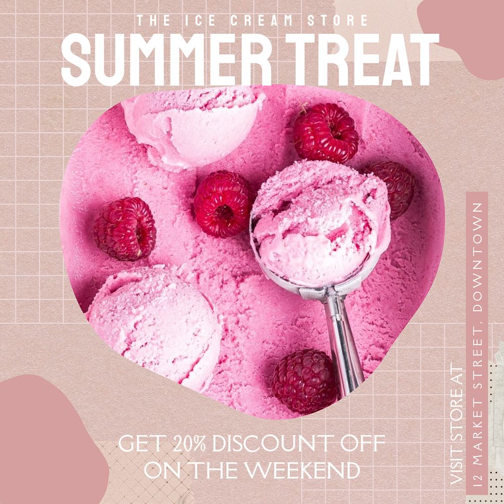 Summer treat  Instagram post template, editable design