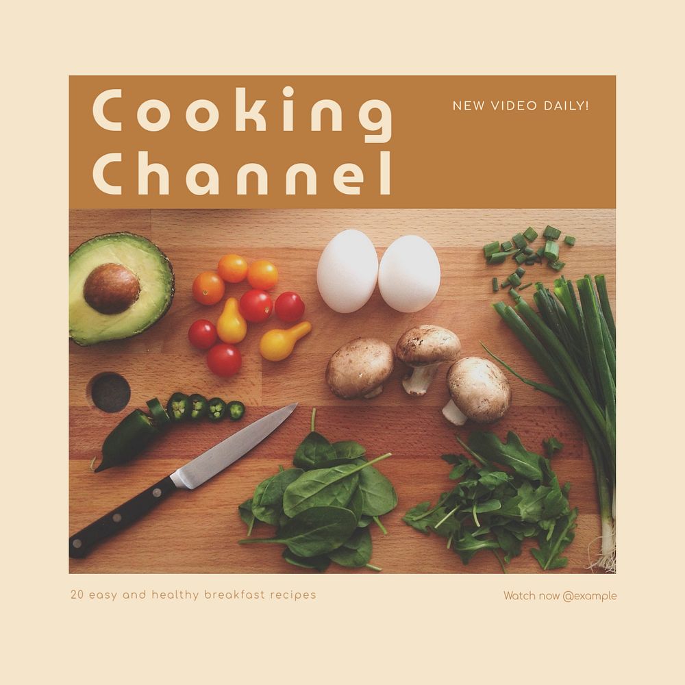 Breakfast recipes Instagram post template, editable social media design