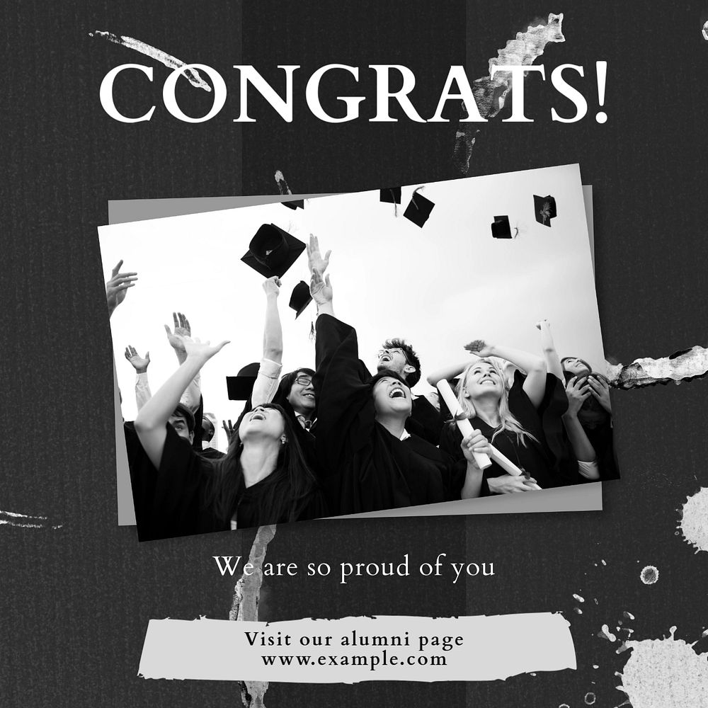 Graduation Instagram post template, editable text