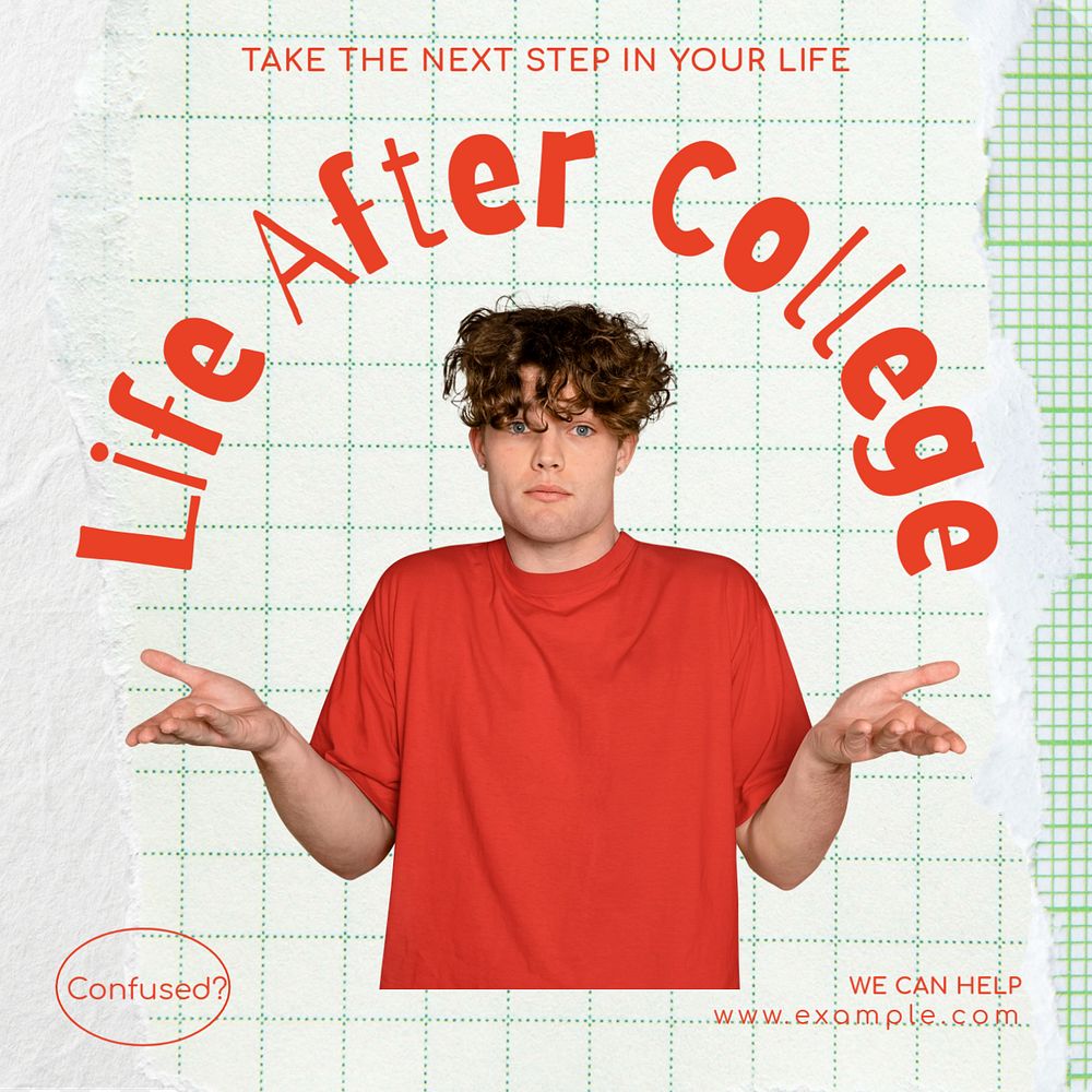 Life after college post template, editable social media design