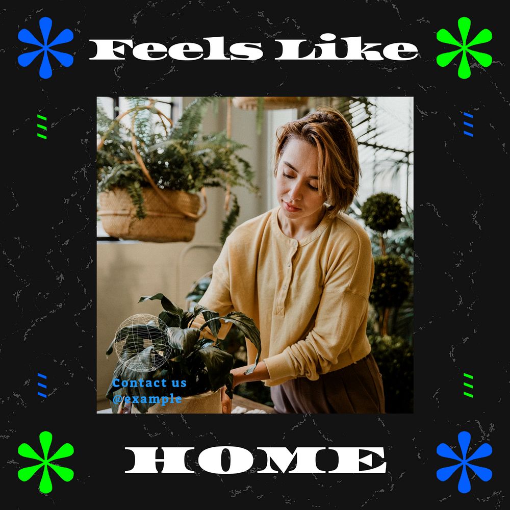 Like home Instagram post template, editable social media ad