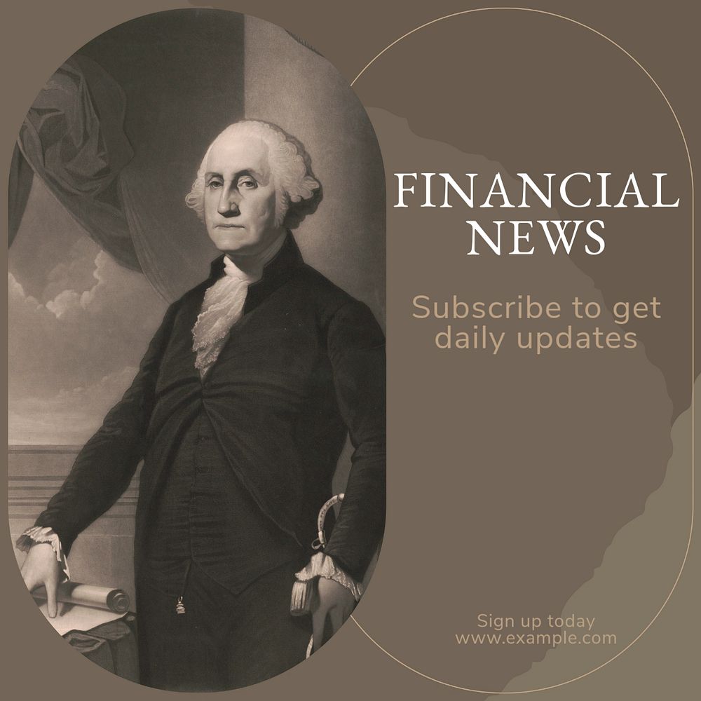 Financial news Instagram post template, editable social media design