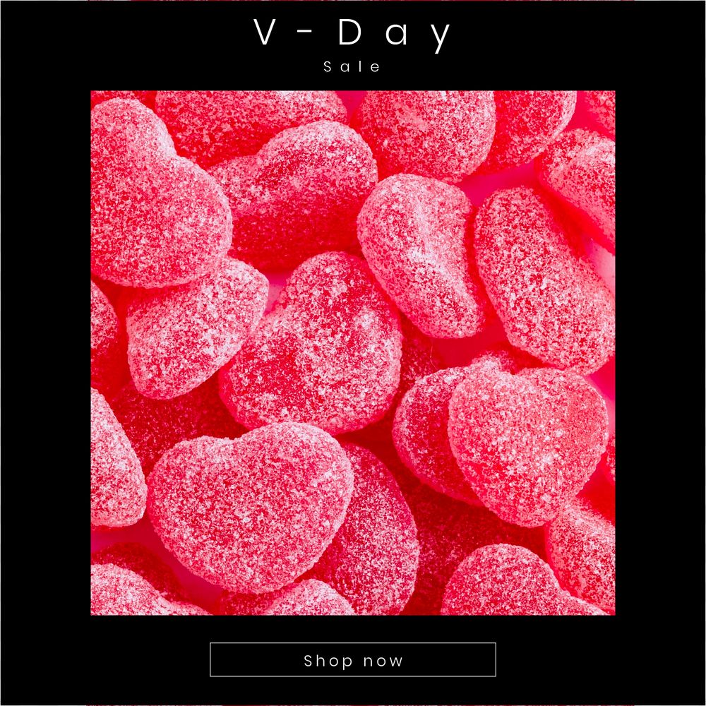 V-day Instagram post template, editable social media ad